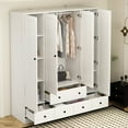thumbnail image 4 of Timechee Wardrobe Armoire Closet 59"W Large Freestanding Wardrobe Cabinet White White, 4 of 5