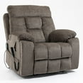 thumbnail image 2 of PAPROOS Electric Lift Recliner, Widen Power Lift Chair with Heating and Massage Function, Fabric Reclining Sofa with 2 Remotes and 2 Cup Holders, Big Lift Chairs for Elderly Seniors, Dark Brown, 2 of 11