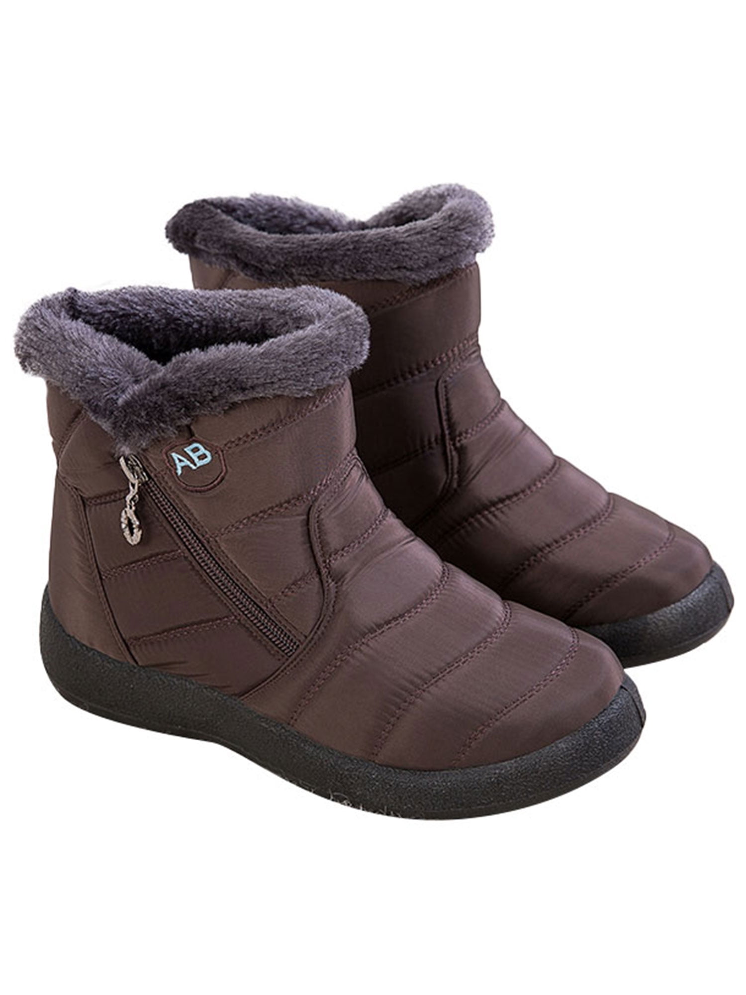 Women's Waterproof Winter Snow Boots Ladies Warm Slip On Ankle Booties -  