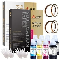 Sublimation Paper and Ink Bundle, A-SUB Sublimation Paper 8.5"x 11"   Sublimation Ink 2Packs