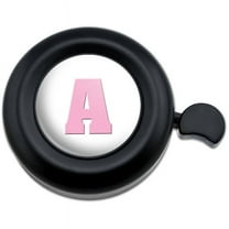 Letter A Initial Baby Girl Block Font Pink Shower Bicycle Handlebar Bike Bell