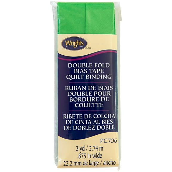 Wrights 7/8" Green Quilt Binding, 3 yd