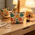 thumbnail image 5 of OCCOA Fall Zipper Makeup Bag with Pumpkin Maple Print Large Capacity Portable Toiletry Pouch for Travel Office Daily Storage, D, 5 of 6