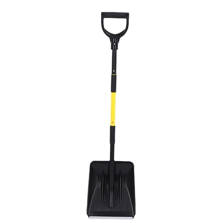 YAHHU Heavy Duty Snow Shovel with D-Grip Handle & Aluminum Strip for Driveway Home Garage (44.49 in / 113 cm)