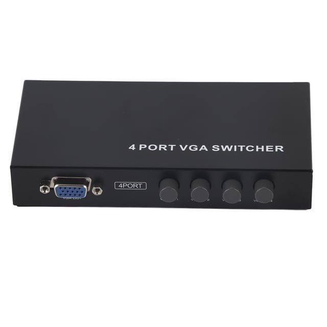 Conmutador VGA de 4 puertos Caja de interruptor para compartir monitor SVGA 4 en 1 salida para monitor de TV de PC LCD