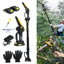 Trendix 21V 6-Inch Brushless Motor Chainsaw with 4.9-7.5FT Retractable Extension Pole, Cordless Pole Saw with 2 Batteries,120 Min Runtime for Tree Trimming and Branch Cutting