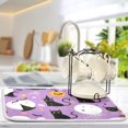 thumbnail image 5 of Yayeee Dish Drying Mat for Kitchen Counter 16"x18" Microfiber Absorbent Pad, Purple Halloween Pattern, 5 of 7