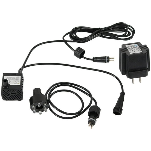 Sunnydaze 40 GPH Submersible Water Pump â 12V Small Fountain Pump with Adjustable Flow, 6-Color LED Light & Transformer for Fountains, Bird Baths, Aquariums