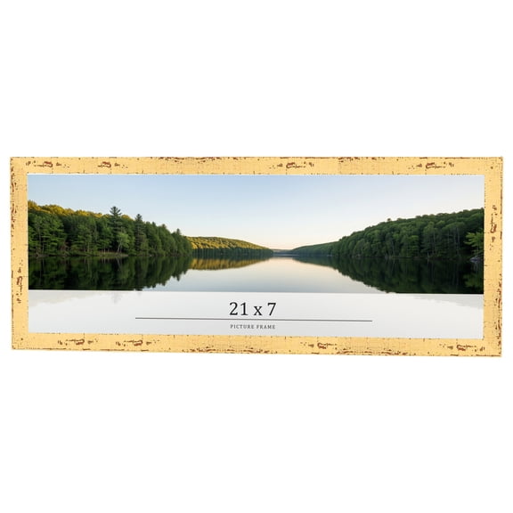 21x7 Frame Yellow Real Wood Picture Frame Width 1.25 inches | Interior Frame Depth 0.5 inches |