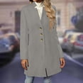 thumbnail image 5 of Wool Coats For Women Casual Stand Collar Long Pea Coat 2025 Winter Fashion Single Breasted Warm Jacket Overcoat Pocket, 5 of 9