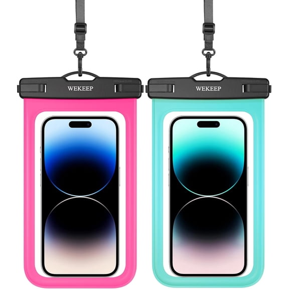 WEKEEP 2 Pack Universal Waterproof Phone Pouch, Muticolor