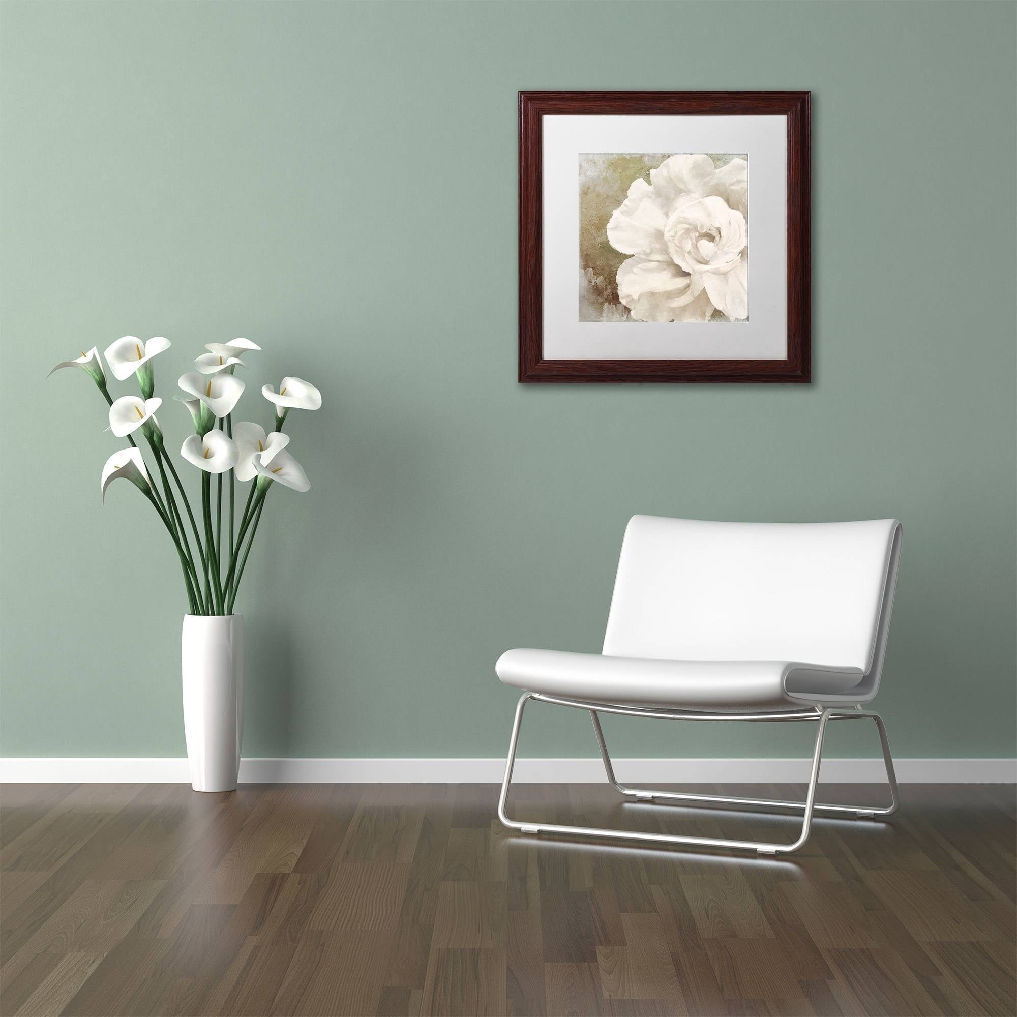 Trademark Fine Art "Petals Impasto II" Canvas Art by Color Bakery White Matte, Wood Frame