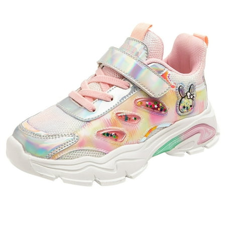 

Quealent Girls Slip-On Sneakers New Casual Sneakers For Girls Toddler Childrens Cartoon Sports Shoes Comfortable Flats Walking Toddler/Little Kids/Big Kids Pink 2.5