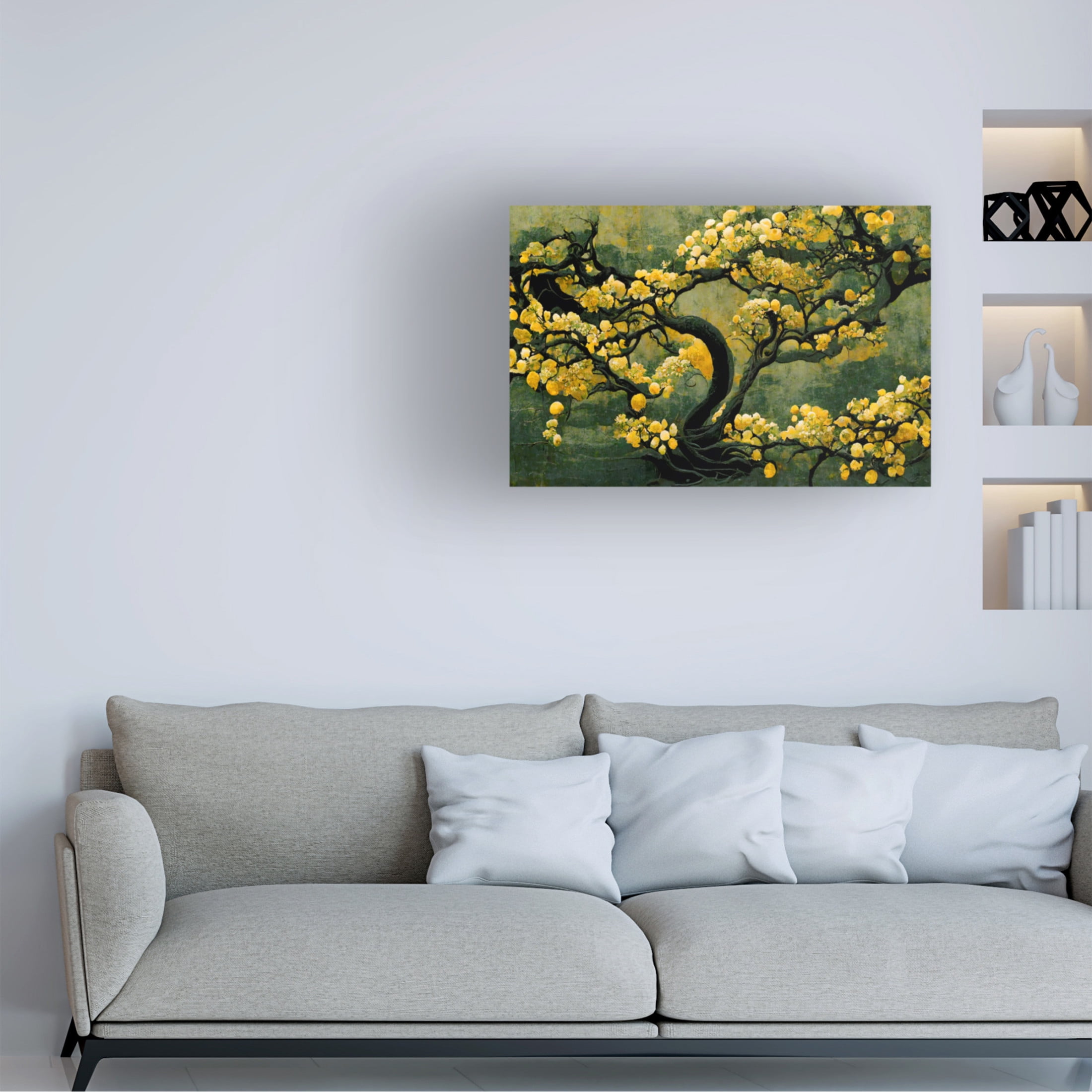 Canvas Wall Art - Treechild 'Sakura Tree' Wall Art for Living Room, Bedroom, or Office D?cor by Trademark Fine Art - 19 x 12 Inches