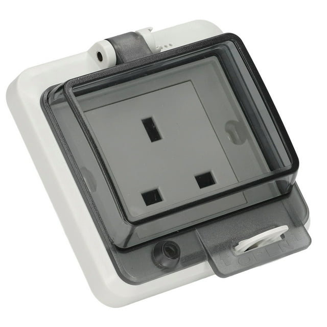 Socket, PC Housing Electrical Socket IP66 UK Standard Impact Resistance Flameproof For Office For Outdoor