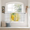thumbnail image 2 of Lemon Tier Curtains 24 Inch Length, Yellow Summer Botanical Watercolor Wooden Cafe Short Curtains for Bathroom Over Sink, Small Kitchen Curtain Light Filtering Tiered Drapes 2 Panels 27.5"Wx24"L, 2 of 8