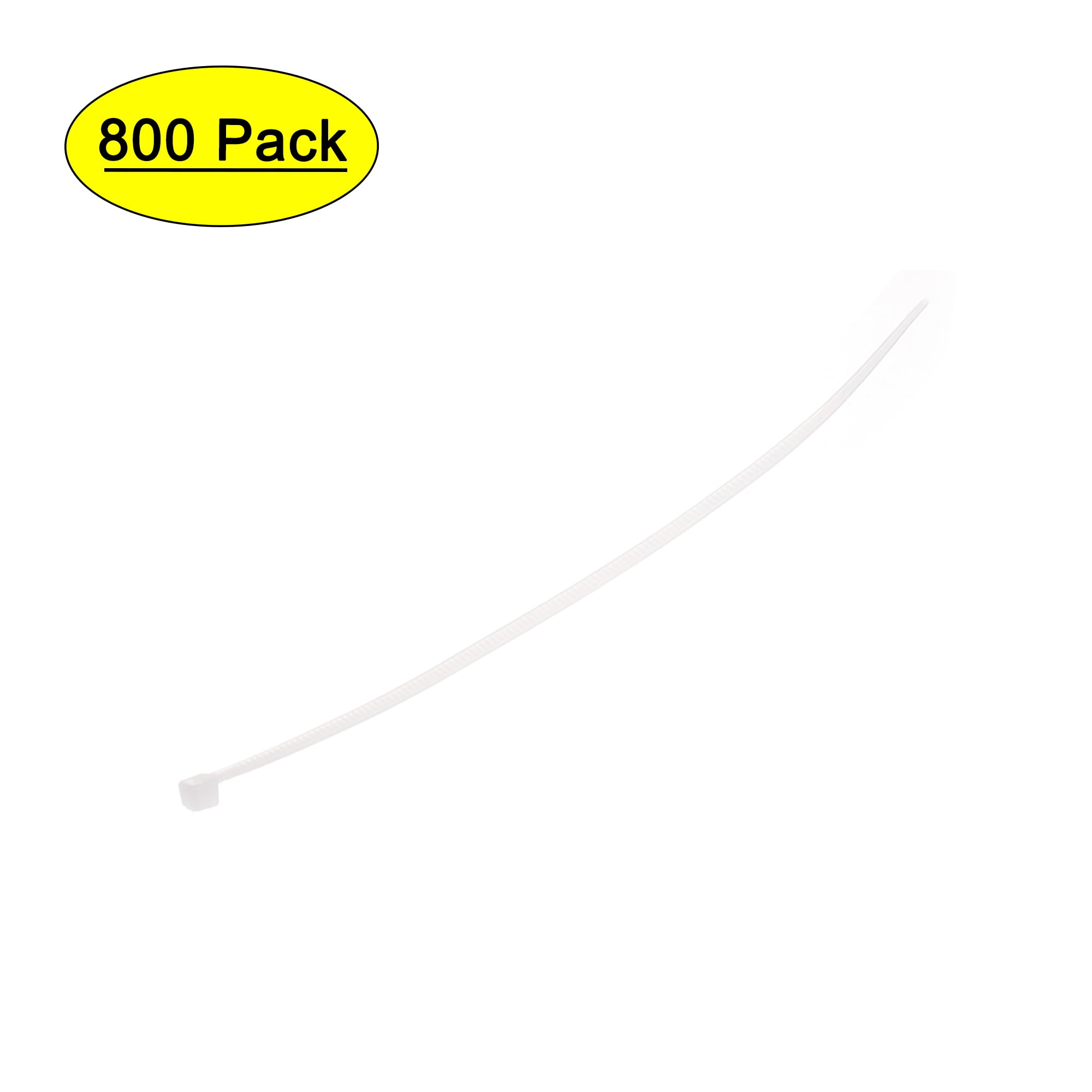 Uxcell Cable Zip Ties Flexible Cable Tie Wraps Self-Locking Nylon  5.90' x 0.07' White 800pcs