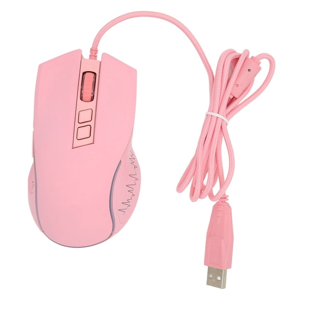 Ratón para juegos USB2.0 NikouMX 4 DPI ajustables RGB retroiluminado diseño ergonómico rosa