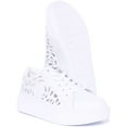 thumbnail image 5 of Guess Pepzi Women's Lace Up Leather Blend Trainers In White Size 5.5, 5 of 6