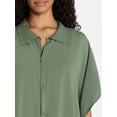 thumbnail image 4 of Time and Tru Women's Button-Down Coverup, Sizes S/M-2X/3X, 4 of 5