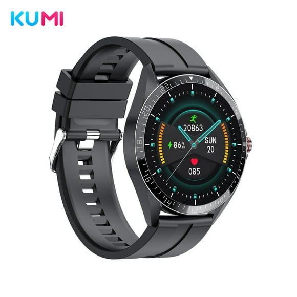 KUMI GW16T Smart Bracelet Sports Watch 1.3-Inch IPS Screen BT5.0 Fitness IP67 Waterproof Sleep/Heart Rate/ Multiple Sports Mode Message/Call/Sedentary Reminder Remote Camera Compatible with