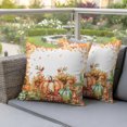 thumbnail image 4 of Orange Pumpkins Fall Thanksgiving Outdoor Pillow Covers 24"x24" Set of 2, Waterproof Throw Pillow Covers for Patio Furniture, Maple Leaf Decorative Cushion Pillowcases for Garden Porch Couch Sofa, 4 of 9