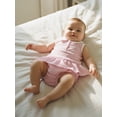 thumbnail image 4 of BemeyourBBs Newborn Baby Girls Summer Clothes Cute 2 Pieces Plaid Gingham Outfit Infant Collar Button Down Ruffle Tank Tops with Bubble Shorts Set, 4 of 9