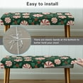 thumbnail image 5 of Psesaysky Xmas Candy Print Rectangle Bench Cover, Stretch Washable Long Dining Bench Slipcover with Elastic Edge Removable Seat Cushion Protector for Bedroom, Living Room, 5 of 7