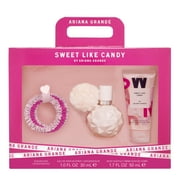 Ariana Grande Sweet Like Candy Fragrance Gift Set for Women, 1.0 oz EDP + 1.7 oz Body Mist + Hair Scrunchies
