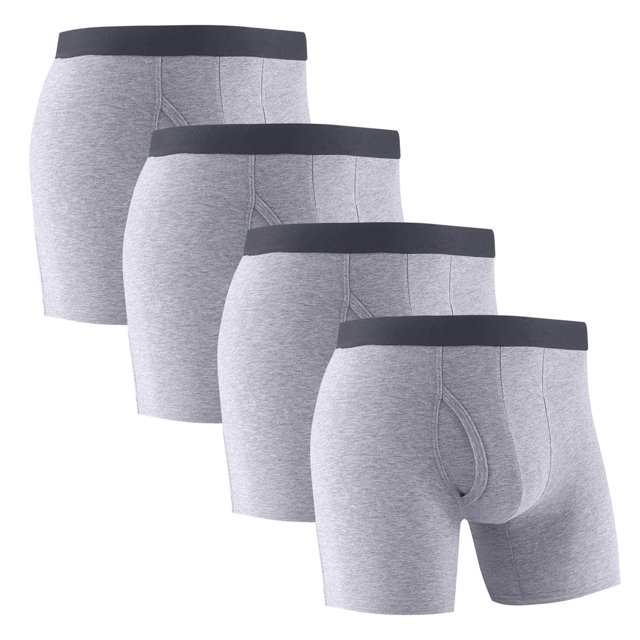Jamicy Men's Soft Boxer Briefs Gift for Men Men's 4-Pack Performance Underwear Boxer Briefs Soft Comfortable Underwear Shorts for Men Comfort Sleep Trunks
