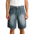 thumbnail image 5 of Men's Casual Distressed Jean Shorts, 9" Inseam Ripped Y2K Streetwear Jorts, Hip Hop Jorts Baggy Style for Skateboard, Daily Wear & Vacation, 5 of 5