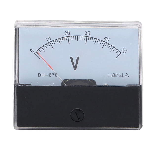 DH-670 DC 0-50 V voltios tensión analógica rectangular aguja Voltímetro Medidor panel