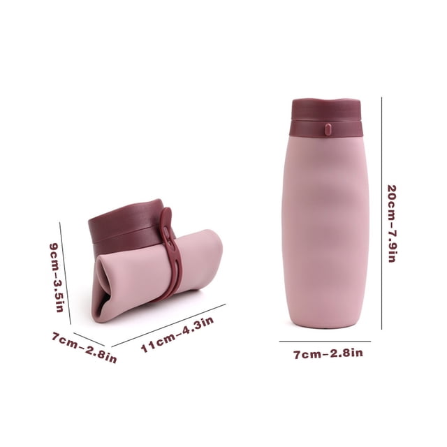 Botella de Agua Plegable para Deportes,Botella de Bebida Portátil de 600 Ml Libre de Bpa para Viajes Al Aire Libre,Botellas de Agua Plegables para Deportes de Gimnasio
