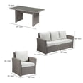 thumbnail image 5 of Benjara 4 Piece Patio Set with Woven Wicker Frame, Gray, 5 of 5