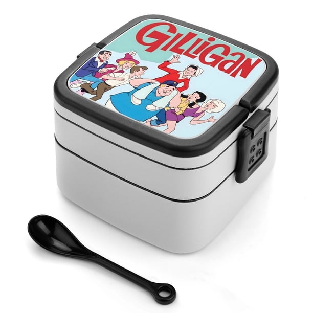Las Nuevas Aventuras de Gilligan Fiambrera de Doble Capa, Contenedor de Almuerzo Portátil Apilable, Almacenamiento de Alimentos Hermético a Prueba de Fugas, 1000ml