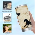thumbnail image 6 of 20oz Stainless Steel Tumbler with Straw, Double Wall Insulated Travel Tumbler Black Cat in Ink, 6 of 8