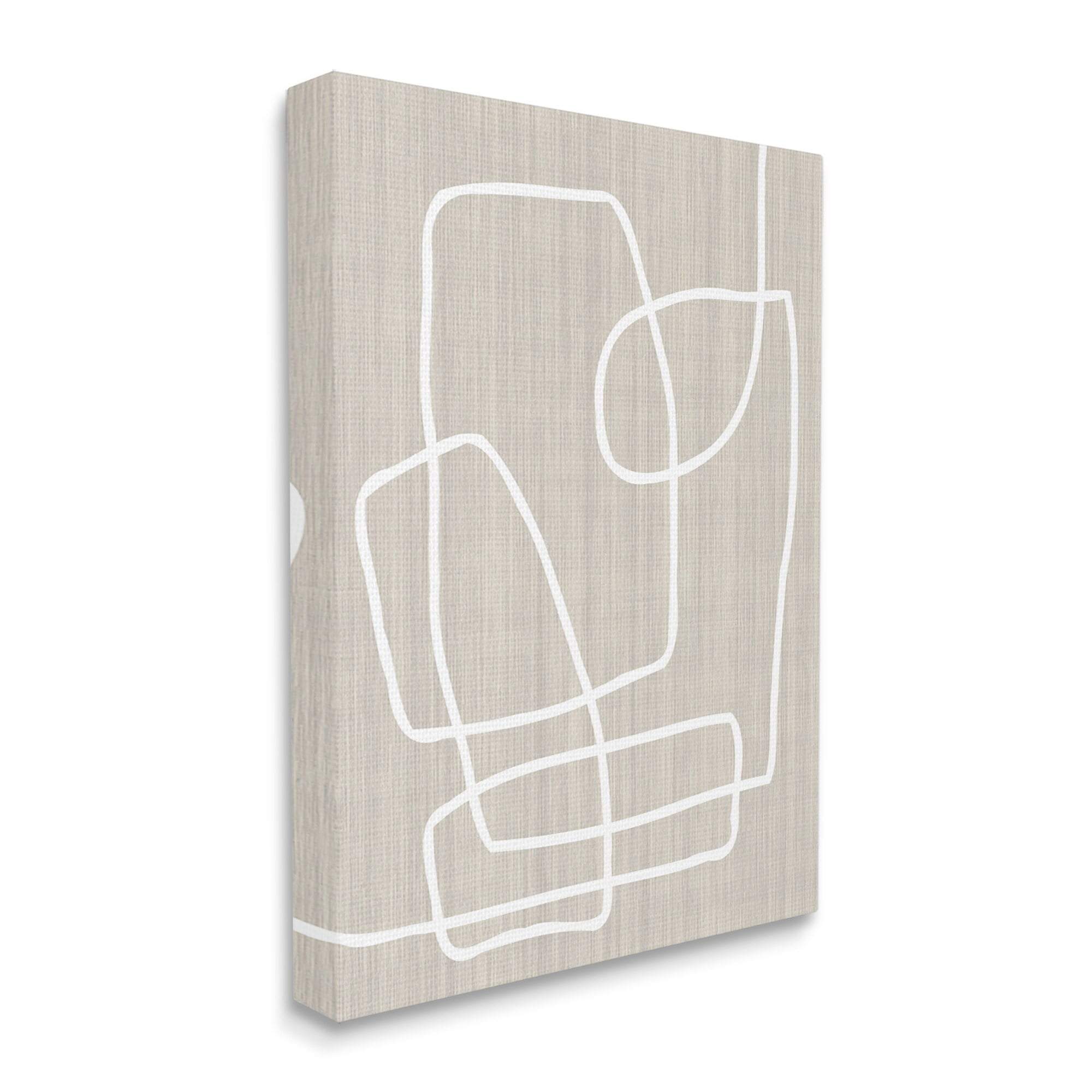 Stupell Industries Contemporary White Line Shapes Minimal Grain Design Canvas Wall Art, 24 x 30, Design by Alpenglow Workshop
