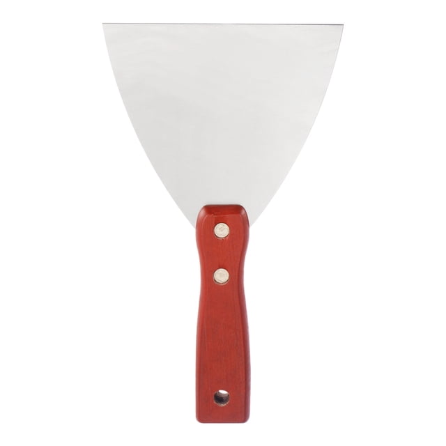Unique Bargains 5' Stainless Steel Putty Knife Wooden Handle for Drywall