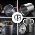 thumbnail image 2 of Stainless Steel Ice Bucket Cubes Wine Cooler for Bottle Cooling with Cover, 2 of 6