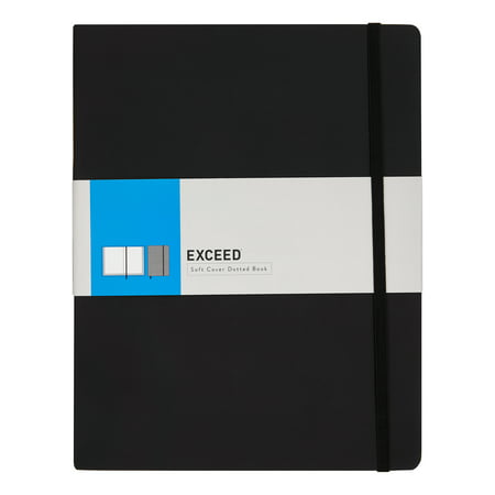Exceed Dotted Classic Notebook, Black, Large, 7.5