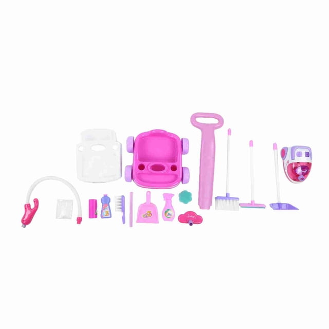 Juego de limpieza del hogar, juego de simulación de barrido para preescolar, juguete educativo para niños, color rosa