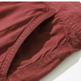 thumbnail image 5 of YEYLANERS Mens Cargo Shorts 3/4 Relaxted fit Capri Pants below Knee Cargo Short Summer Cotton Athletic Trendy Hiking Short Pants with Multi Pockets Bermuda Shorts,Red,M, 5 of 5