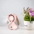 thumbnail image 4 of Yoofe Portable Fans with Puppy Ears,350mah Rechargeable Personal Fan ,Summer Creative USB Charging Portable Silent Keychain Mini Fan Handheld for Travel Walking Hiking-Pink, 4 of 5