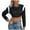 Black, variant on UYISJ Womens Cropped Varsity Letterman Bomber Jackets Long Sleeve Button Down Fall Casual Baseball Fall Winter Coat L