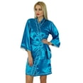 thumbnail image 1 of Bimba Women Short Satin Robe Getting Ready Bride Bridesmaid Robes Coverup Gift, 1 of 6