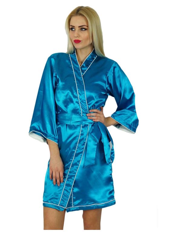 Women Short Satin Robe Getting Ready Bride Bridesmaid Robes Coverup Gift