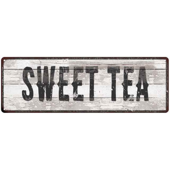 SWEET TEA Ship Lap Look Country Chic 6x18 Metal Sign Wall Decor 206180044079