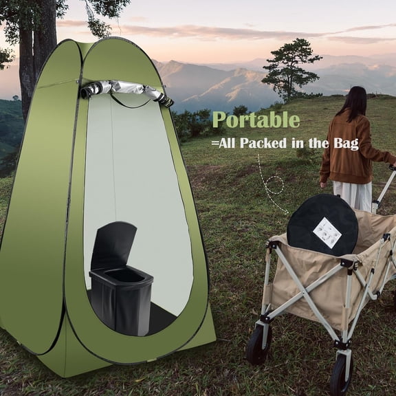 Portable Camping Toilet Kit for Adults, Pop up Privacy Tent, X Large Folding Toilet Potty with Camping Tent, Outdoor  Shower Tent Camp Toilet Changing Dressing Room