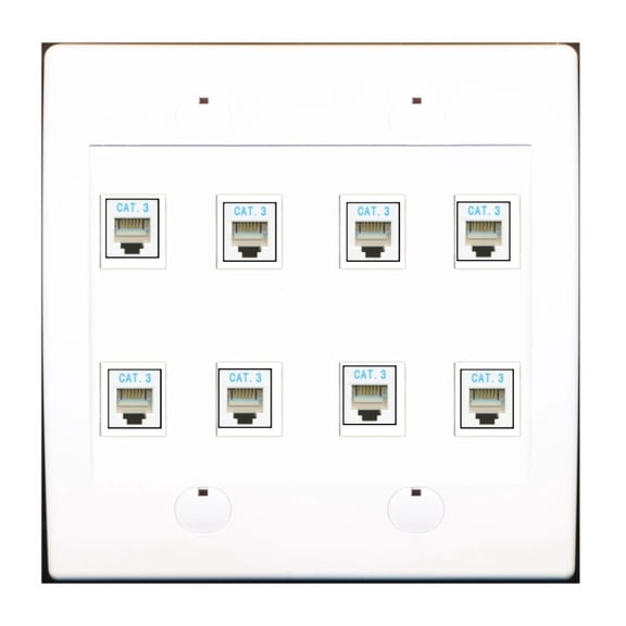Ultra Spec Cables Custom Wall Plate White with up to 8 Keystone Ports