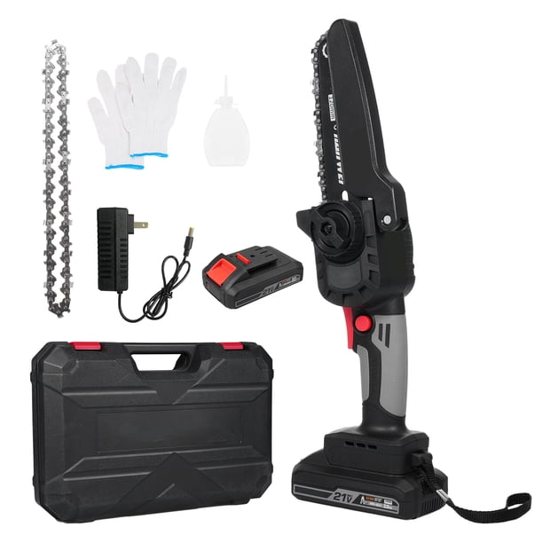 Mini motosierra de 6 pulgadas con baterías de 21 V 2000 mAh, motosierra eléctrica portátil de mano, doble bloqueo de seguridad, motosierra inalámbrica para cortar madera, podar árboles, proyectos de b